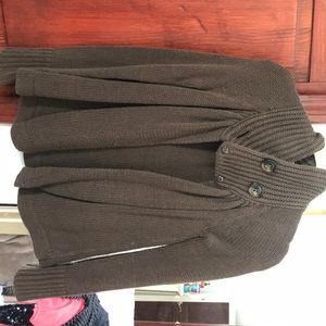 Brown cardigan/cowlneck with buttons